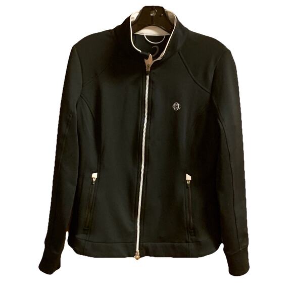 Womens Zero Restriction Medium Black Long Sleeve Logo Jacket Zip Pockets - Picture 3 of 10